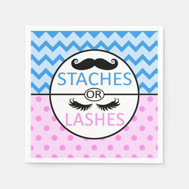 Serviette En Papier Staches ou Lashes genre révéler les serviettes de  (Devant)