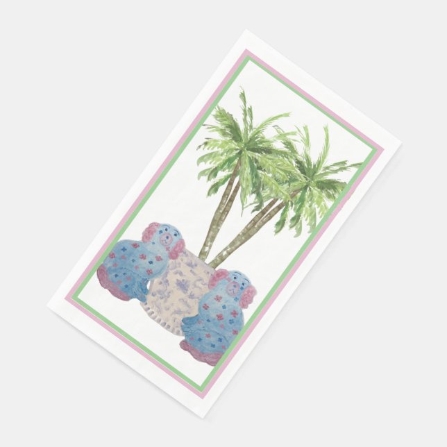 Serviette En Papier Staffordshire Chiens Chinoiserie Ginger Jar Jars (Coin)