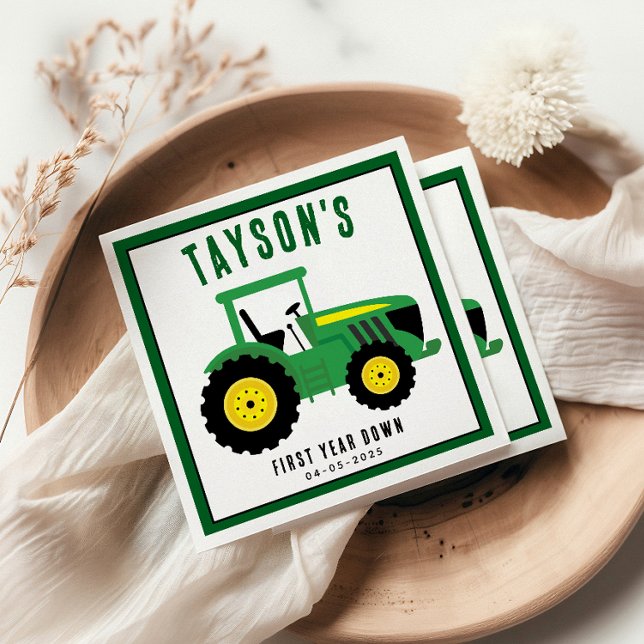 Serviette En Papier Star Your Tracteur 1er anniversaire | Thème de la  (Créateur téléchargé)