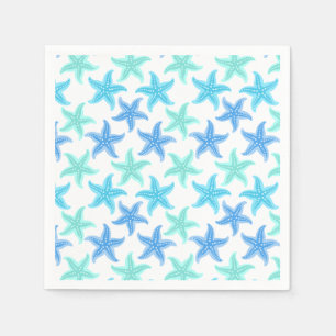 Serviette En Papier Starfish bleu et turquoise