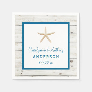 Serviette En Papier Starfish Whitewashed Wood Beach Wedding Collection