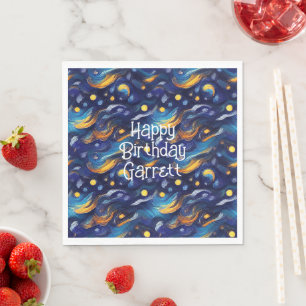 Serviette En Papier Stars Night Sky Anniversaire