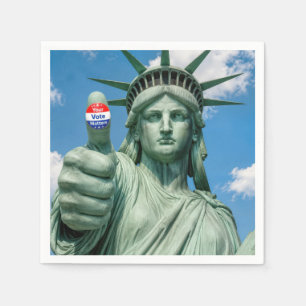 Serviette En Papier Statue de la Liberté avec autocollant d'élection