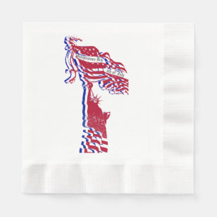 Serviette En Papier Statue de la Liberté drapeau américain et votre te