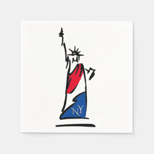 Serviette En Papier Statue de la Liberté / Rayures de Lady Liberty