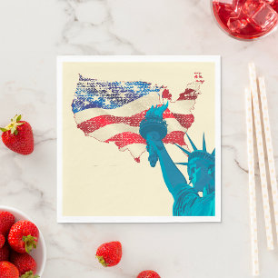 Serviette En Papier Statue Grunge De La Liberté