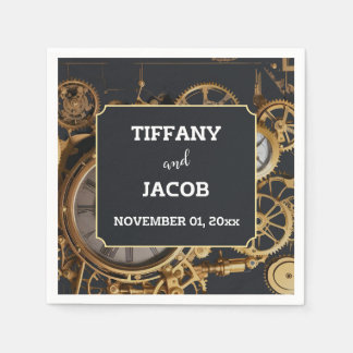 Serviette En Papier Steampunk Extravaganza Vintage Clockwork Mariage