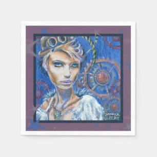 Serviette En Papier Steampunk femme Imaginaire Portrait victorien