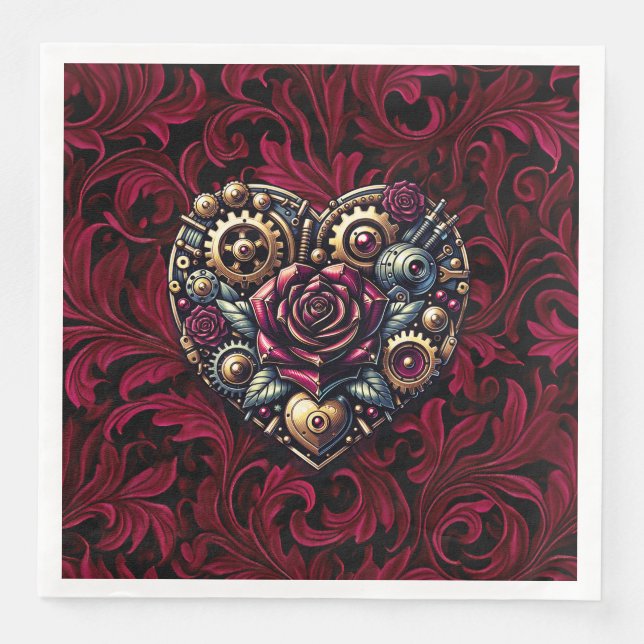 Serviette En Papier Steampunk Gothique Mariage à thème (Devant)