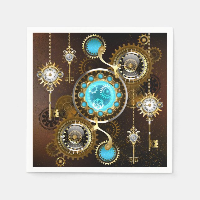 Serviette En Papier Steampunk Rusty Background (Devant)