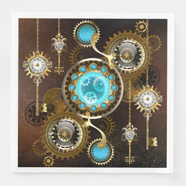 Serviette En Papier Steampunk Rusty Background (Devant)