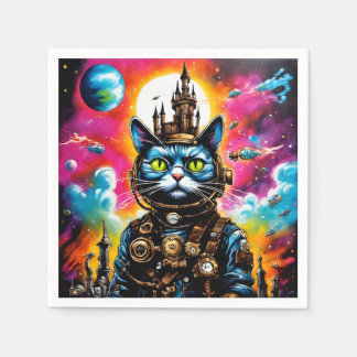 Serviette En Papier Steampunk Space Cat II