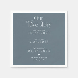 Serviette En Papier Steel Blue Our Lotory Retro Mariage Napkin