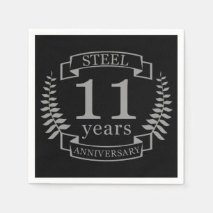 Serviette En Papier Steel Eleventh wedding anniversary 11 ans