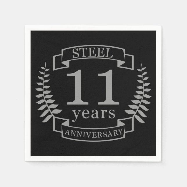 Serviette En Papier Steel Eleventh wedding anniversary 11 ans (Devant)