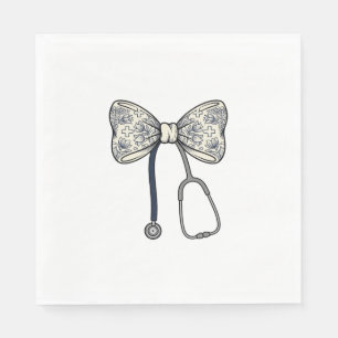 Serviette En Papier Stéthoscope à ruban d'infirmière vintage Design de