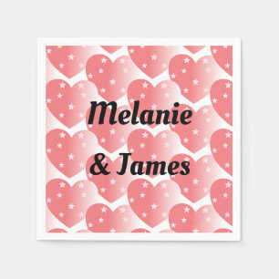 Serviette En Papier Sticker Carré Motif Coeur rose mignon