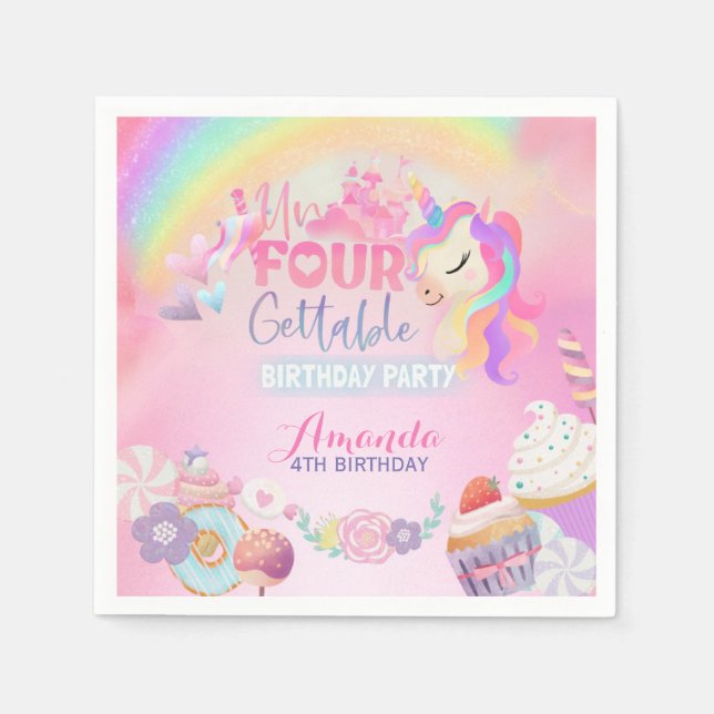 Serviette En Papier Sticker Carré quatre jamais doux (Devant)