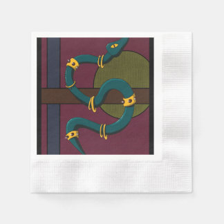 Serviette En Papier Sticker Carré Snake