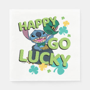 Serviette En Papier Stitch  La Saint-Patrick - Heureuse chance
