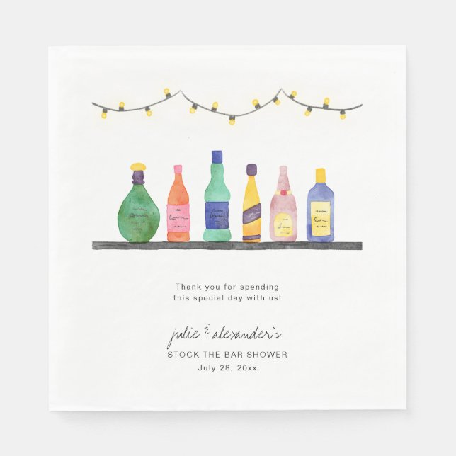 Serviette En Papier Stock du bar wedding shower (Devant)
