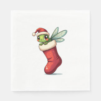 Serviette En Papier Stocker la libellule du champignon