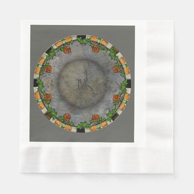 Serviette En Papier Stoneybrook Gardens - Monogrammé (Devant)