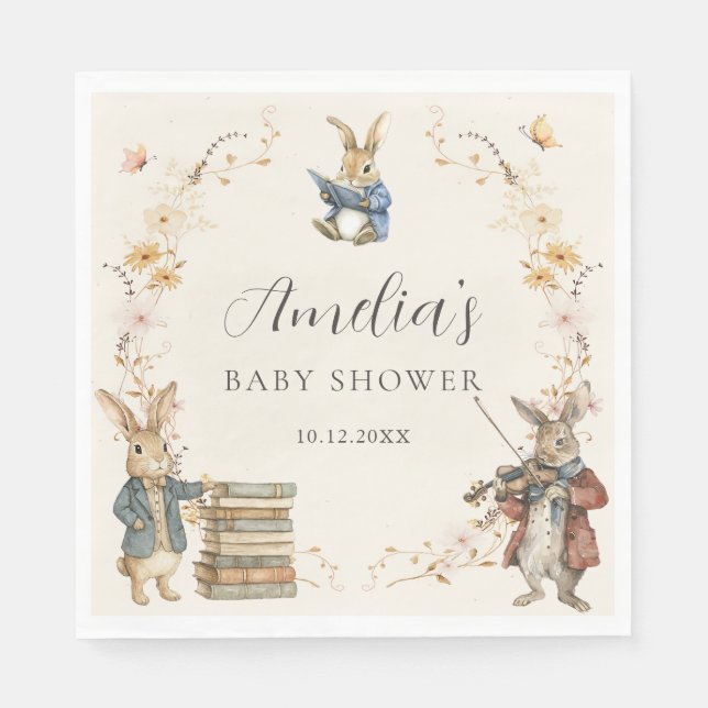 Serviette En Papier Storybook New Chapter Baby Shower Paper Napkin (Devant)