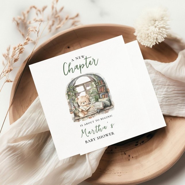 Serviette En Papier Storybook Un nouveau chapitre sur commence Baby sh (Créateur téléchargé)