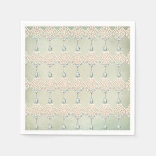 Serviette En Papier strass turquoise vintage victorien élégant chic