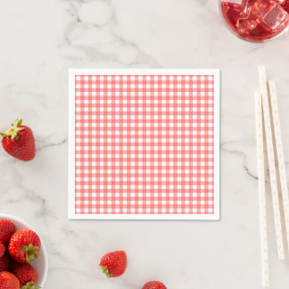 Serviette En Papier Strawberry Gingham Party