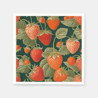 Serviette En Papier Strawberry Illustration Birthday Party Napkins