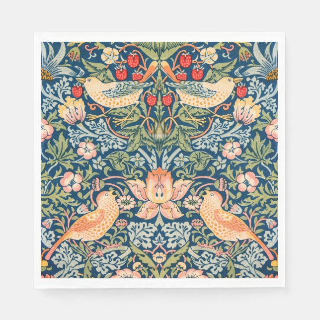 Serviette En Papier Strawberry Thief (par William Morris) (Devant)