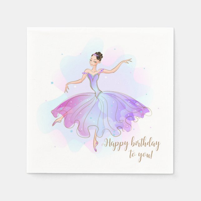 Serviette En Papier Style Ballerina Anniversaire Voeux | Anniversaire (Devant)