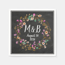 Style champêtre personnalisé Floral Wreath Art Mot