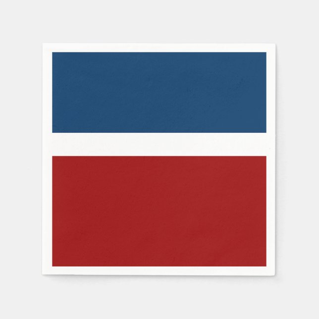 Serviette En Papier Style de bloc de couleur bleu blanc (Devant)