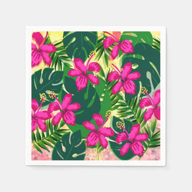 Serviette En Papier Style hawaïen tropical (Devant)