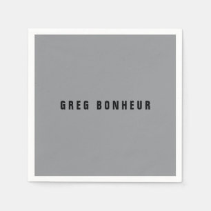 Serviette En Papier Style moderne Nom de recherche Gris et noir