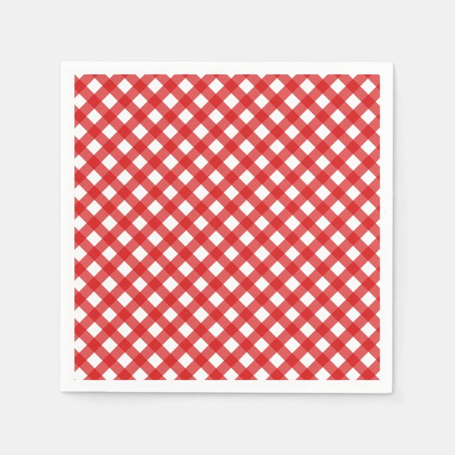 Serviette En Papier Style pays rouge En vichy Motif (Devant)