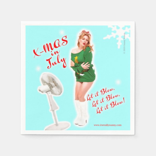 Serviette En Papier Style rétro Noël en Juillet serviettes de boisson. (Devant)