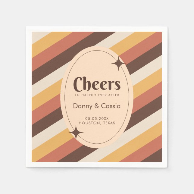 Serviette En Papier Style Rétro Stripes 70 Super les années 70 Hippie (Devant)