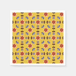 Serviette En Papier Style scandinave Modèle géométrique floral