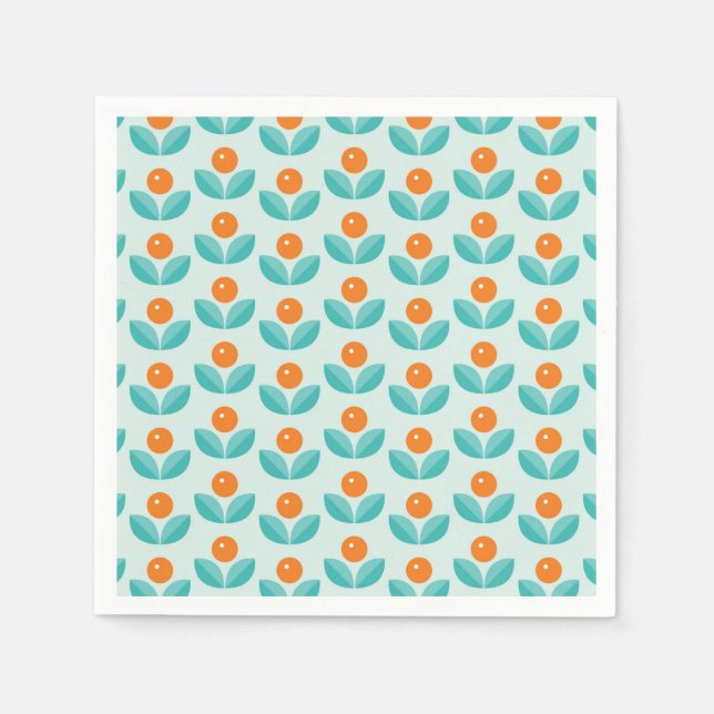 Serviette En Papier Style scandinave Motif géométrique orange (Devant)