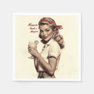 Serviette En Papier Style vintage d'enclos : Mamacita a besoin d'une M