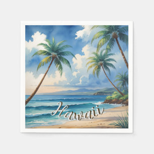 Serviette En Papier Style vintage Hawaii Travel Coast Blue Sea