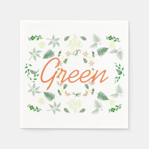 Serviette en papier stylée feuille de palmier vert