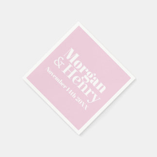 SERVIETTE EN PAPIER STYLISH MODERN CUSTOMIZED NAME WEDDING CLASSIC 