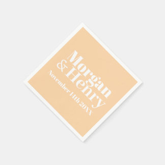 SERVIETTE EN PAPIER STYLISH MODERN CUSTOMIZED NAME WEDDING CLASSIC 