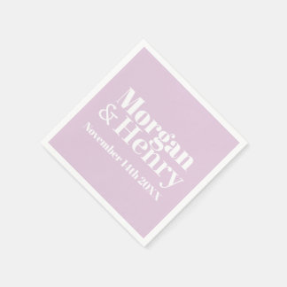 SERVIETTE EN PAPIER STYLISH MODERN CUSTOMIZED NAME WEDDING CLASSIC 