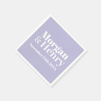 SERVIETTE EN PAPIER STYLISH MODERN CUSTOMIZED NAME WEDDING CLASSIC 
